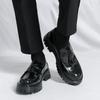 Moda Moda Retro Męskie Mokasyny na Grubej Podeszwie Frędzle Derby Skórzane Buty Luksusowe Towary Męskie Buty Biznesowe Eleganckie Codzienne Buty do Sukienki