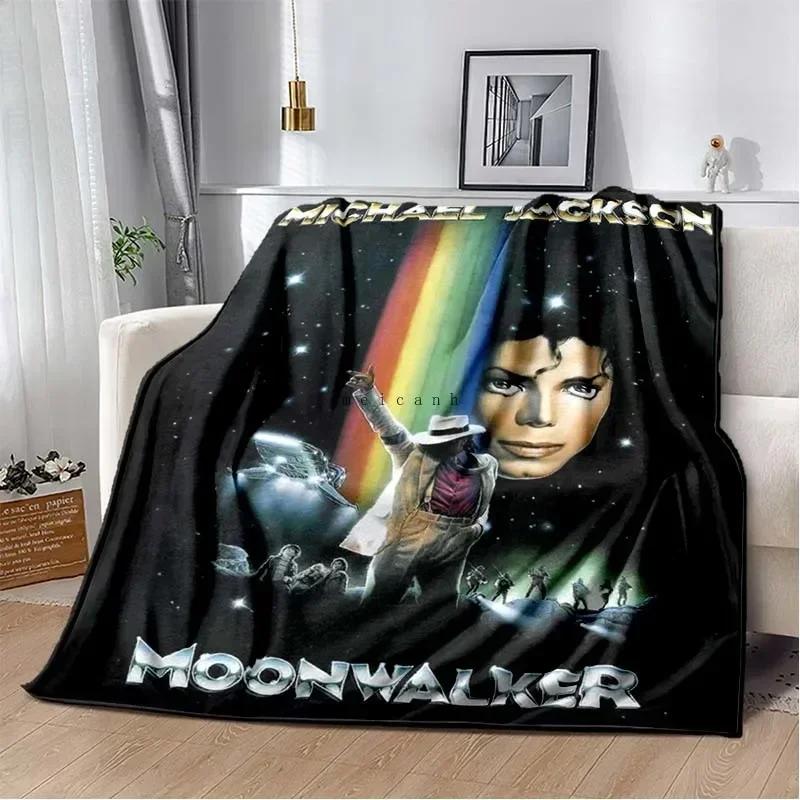 Custom Pop Music Michael J-Jackson Printed Flannel Blanket , Warm Soft Cozy Blanket Flannel Livingroom Home Decor Birthday Gi