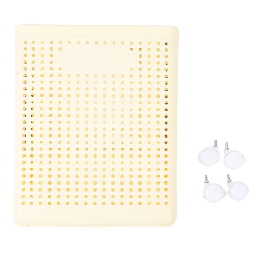 Slim Laundry Basket Foldable Space Saving Sturdy PP Plastic Narrow Clothes Hamper for Bathroom Corner Crm White
