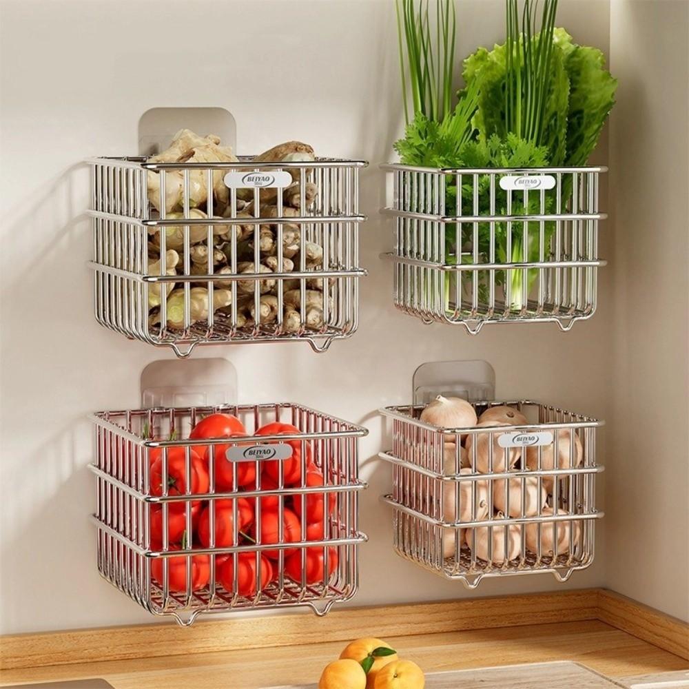 Hanging Kitchen Sundries Organizer 201 Stainless Steel Fruit Basket  Kitchen Supplies