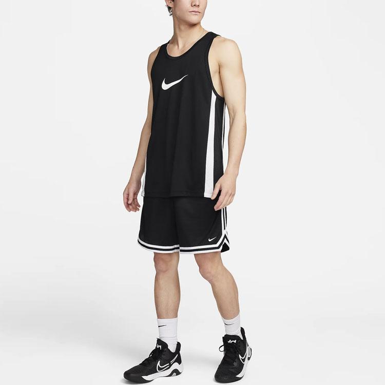 Nike Gestreifte Colorblock Lockere Bequeme Gerade Basketballhose Herren Unterteile Schwarz FN2652-010