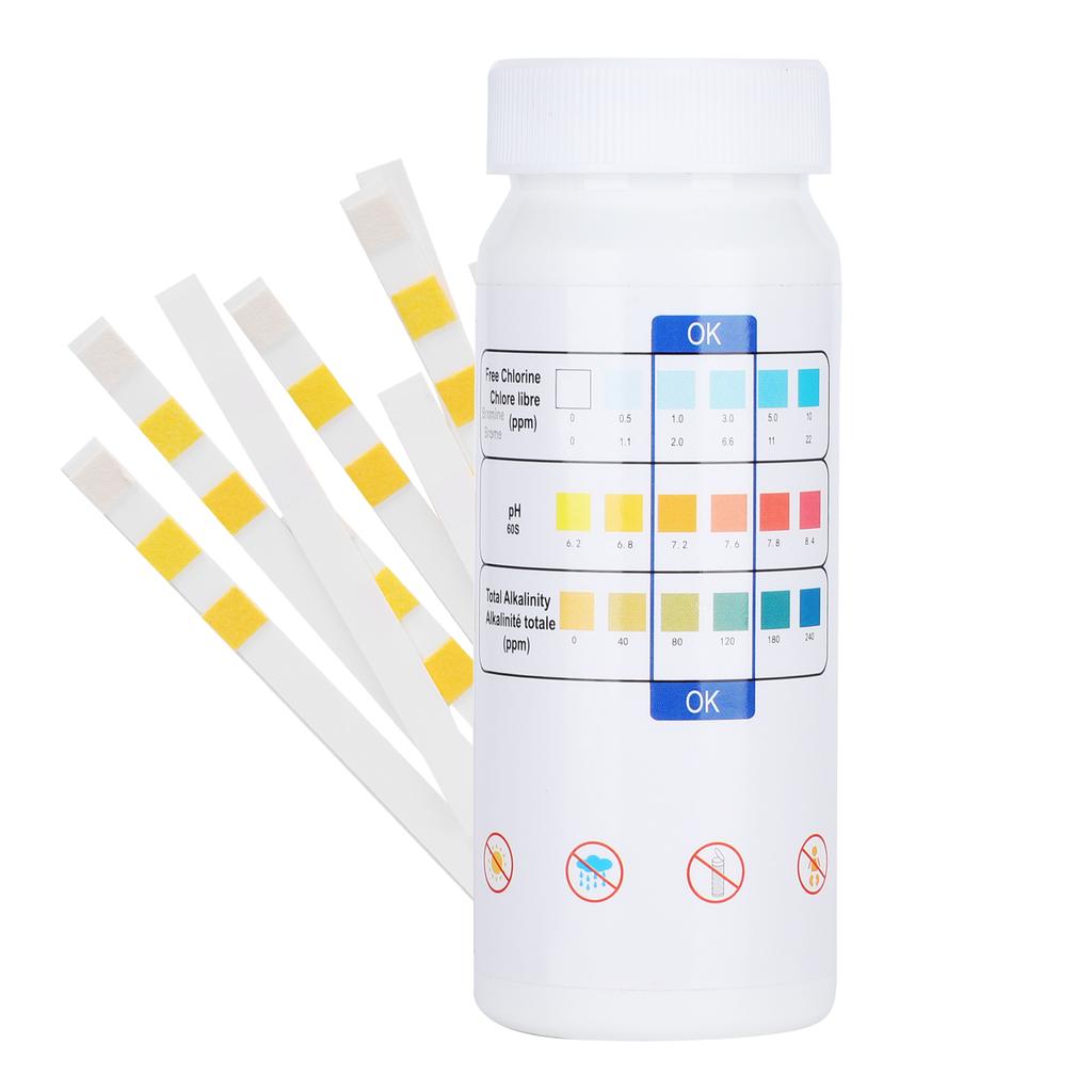 3in1 Water PH Test Paper Swimming Pool SPA Chlorine Test Strips Pool Cleaner Accessory