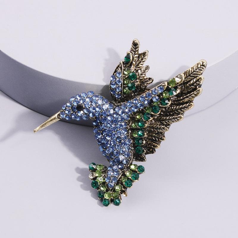 High-end Rhinestone Hummingbird Brooch Animal Brooch, Costume Bird Pin Brooch