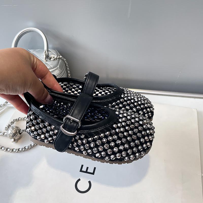 Girls  Rhinestone Princess Sandals - Summer Breathable, Soft Sole 29