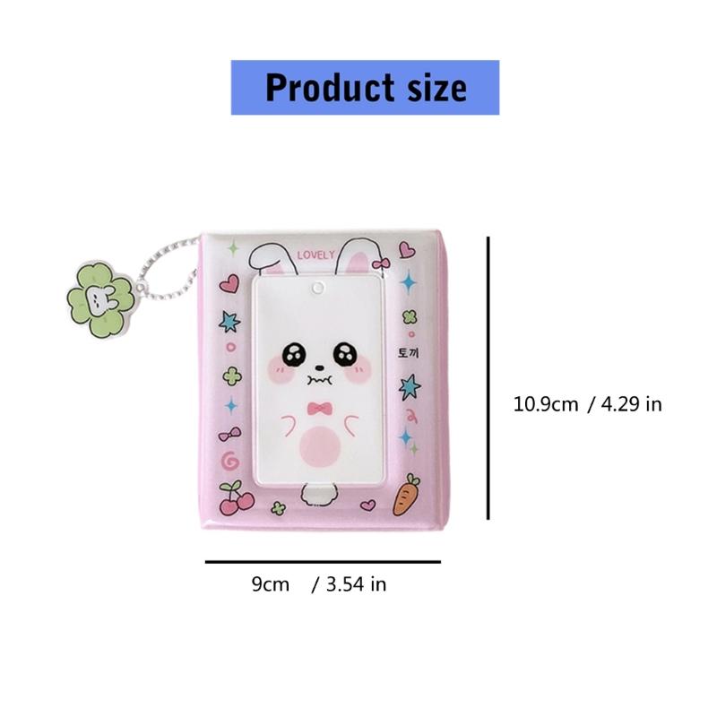 Cute Animal Theme Kpop Photocard Organizers 40 Pocket PVC Binder Book Mini Travel Photo Album with Charm for Fan Gift