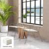 Set of 6 Outdoor Seat Cushions with Machine Washable Cover, Water Repellent Seat Cushions Cream White
