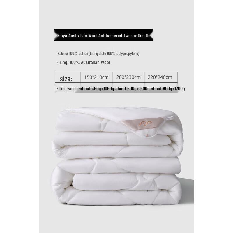 Mercury Home Textiles Australian Wool Four Seasons 2-in-1 Quilt