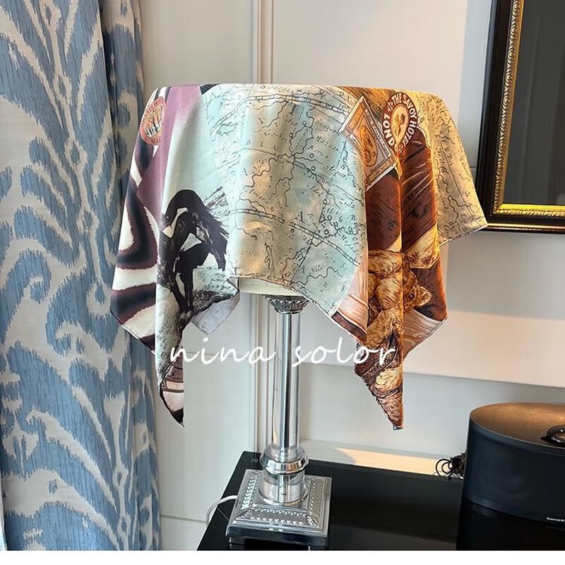 NINA SOLOR Double-Sided Sand-Washed Silk Scarf