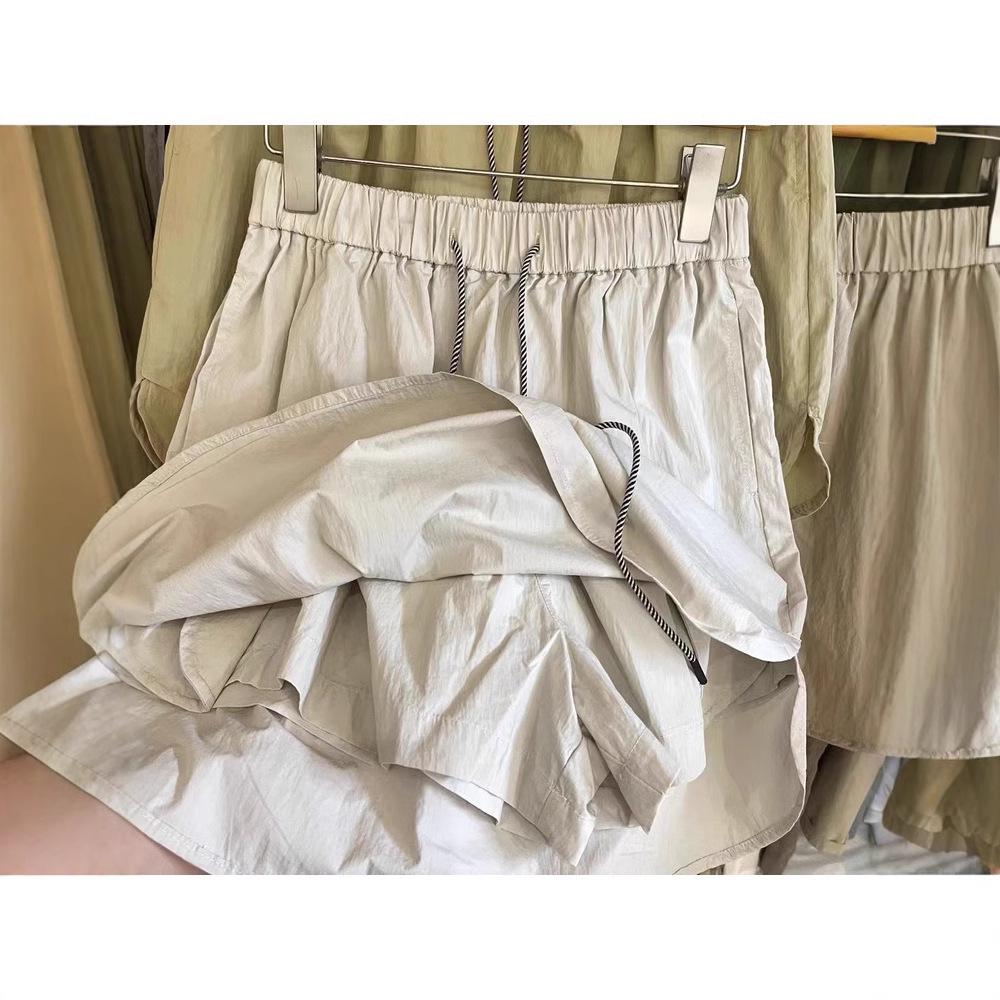 Yinmu Elastic High Waist A-line Plus Size Casual Summer Skirt