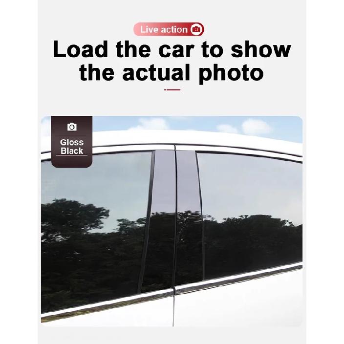 For Mercedes-Benz GLC X254 C254 ~2024 8PCS Center B C Pillar Window Trim Cover Mirror Effect PC Sticker Car Auto Accessories