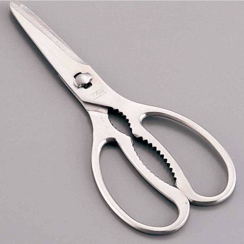 Endo Shoji TKG Kitchen Scissors, Rust-Resistant Stainless Steel, Disassembleable for Cleaning and Hygienic Use, Single-Sided Wave Blade for Non-Slip C