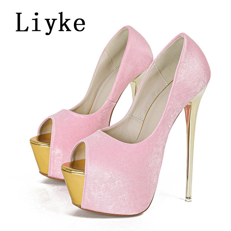 Fashion Liyke Sexy Peep Toe Party Nachtclub Stripper Pole Dance High Heels Wedding Prom Shoes Stiletto Women Platform Pumps Size 34-45