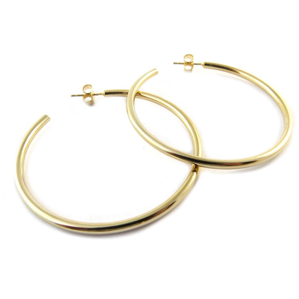 Les Trésors De Lily [P1693] - Creolen Vergoldet 'Simplicité' - 5 cm 2 mm