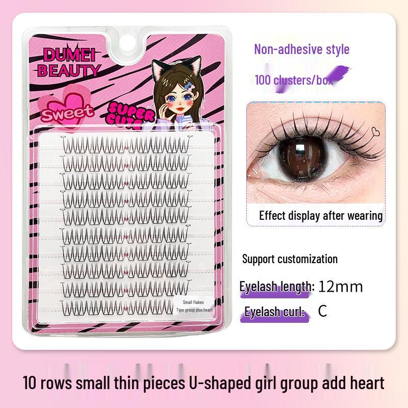 10-Row Autumn Leaf & Sunflower Faux Eyelashes - Flat, Glue-Free