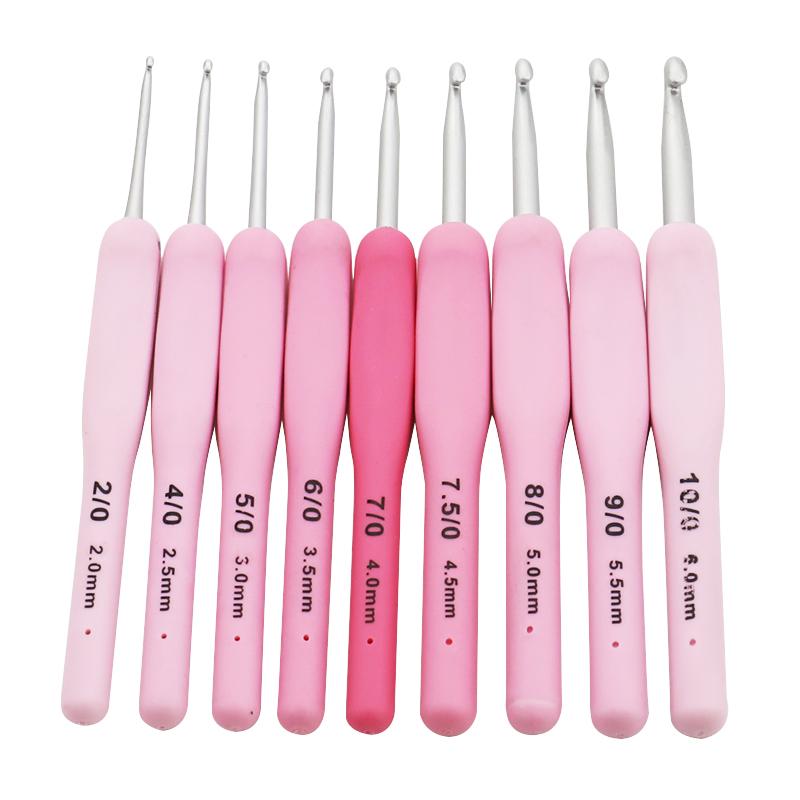 

9pc/set DIY knitting needles, sweater crochet hook set, elegant, durable, DIY knitting enthusiasts hand weave tool, pink or red розовый