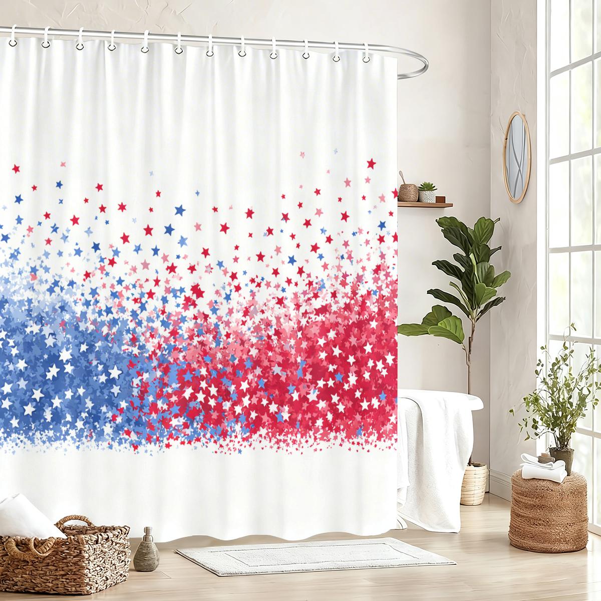 

Sparkling Star Pattern Polyester Shower Curtain - Stylish Bathroom Decor, Fashionable Bath Polyester For Home Bathroom Space W60H190(CM)-1 Pcs