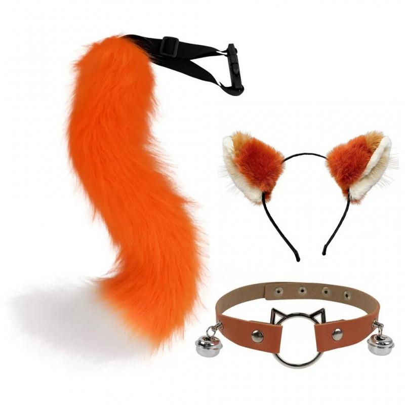 Cat Ear Headband With Tail Set Cosplay Costume Accessories Anime Kawaii Girl Party Outfit