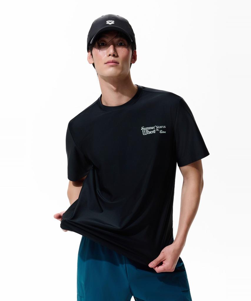 Alena Graphic Day Men'S Short Sleeve Rash Guard A6Bm1Rr25Blk