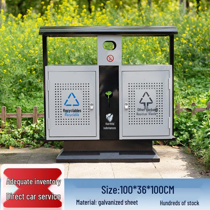 Stainless Steel Antique Outdoor Trash Can for Parks and Courtyards