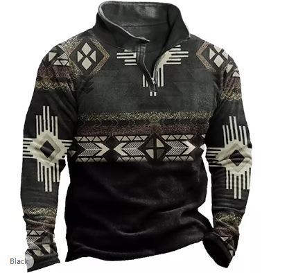 Holiday Essential! Santa Print Long Sleeve Polo Shirt, Casual Festive Top