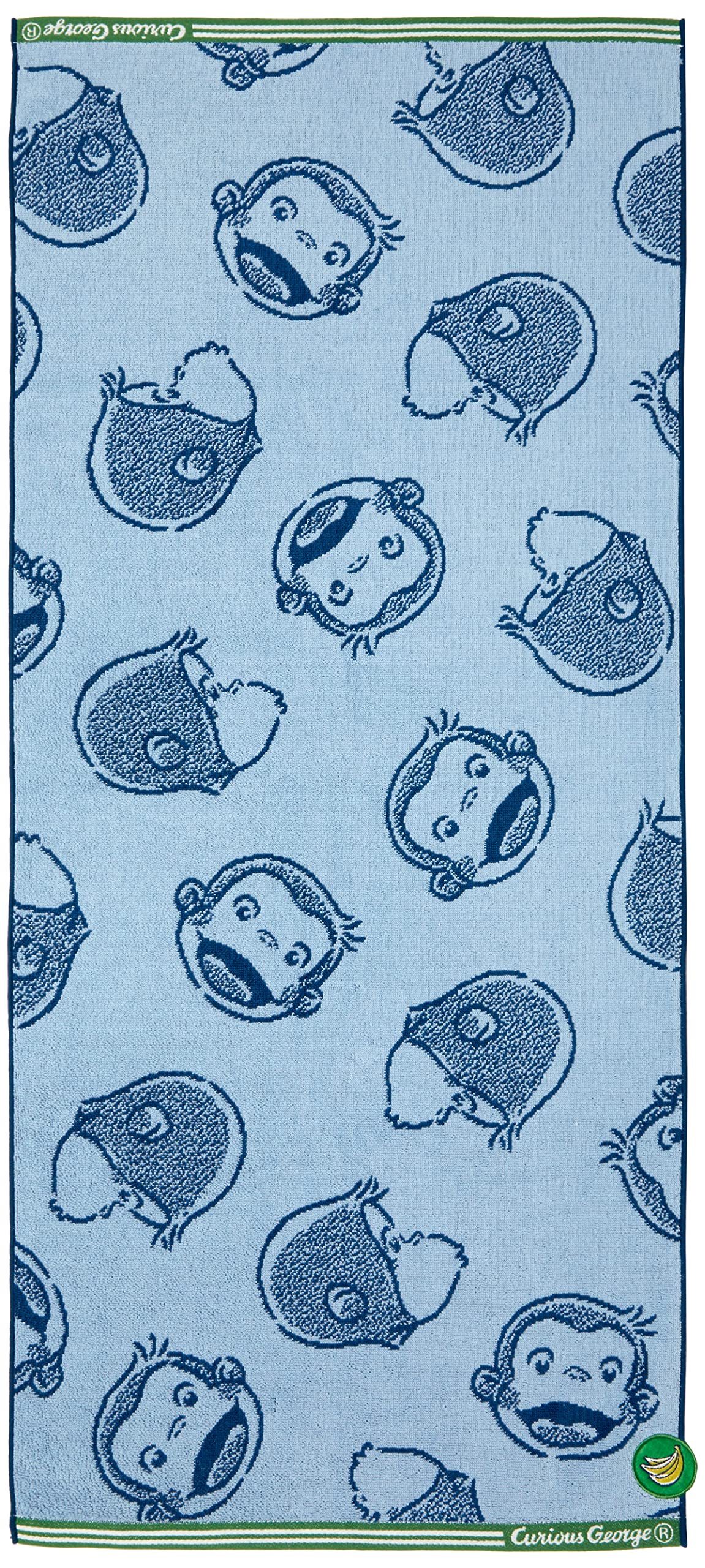 

Curious George Face Mini Bath Towel Blue Small Reborn Cotton Fluffy Cotton 68-2073220 синий