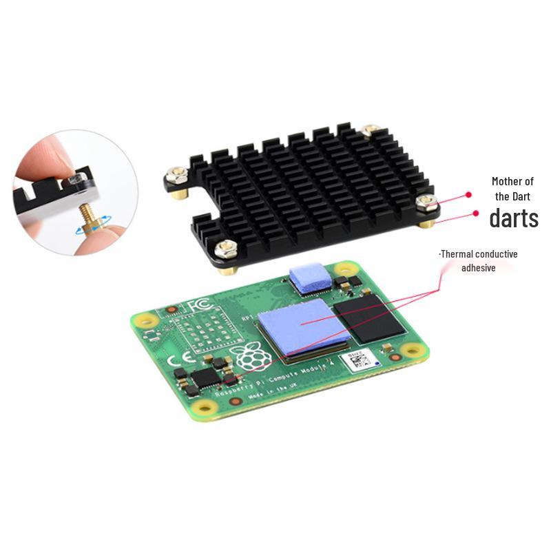 Dissipatore di Calore in Alluminio per Raspberry Pi CM4 con Pasta Termica e Strumento