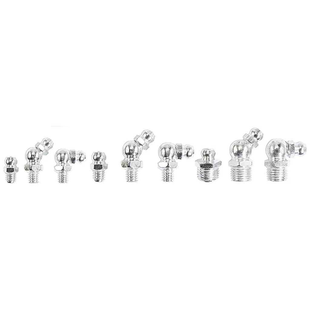 115Pcs Metal Zerk Grease Nipple Fittings Assortment Metric Hydraulic Grease Fitting for Replacing Missing Broken Fitting