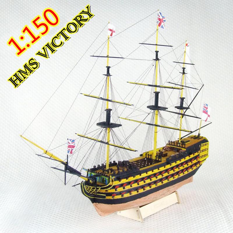 1:150 DIY Handmade Assembly Ship Wooden Sailing Boat Kit Ship Handmade Assembly Decoration Gift For Children Boy
