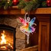 Cute Hanging Accessories 2Pcs Glitter Ballet Girl Keychain, 2D Acrylic Pendant for Bag Backpack, Sparkling Fence Branch Decorations Dancer Car