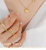 Blogger's Double Peach Heart Necklace: 18K Gold-Plated Titanium Steel Clavicle Chain P221