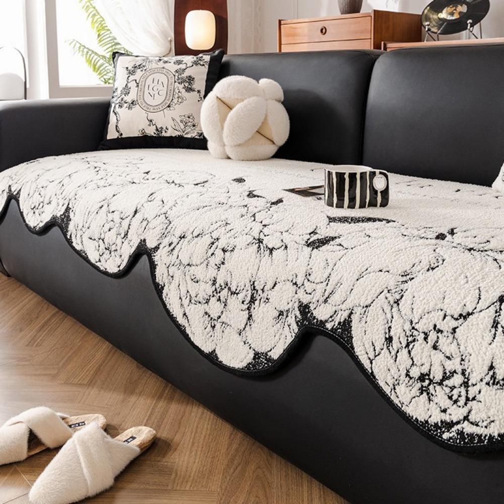 

Неправильная подушка для дивана особой формы универсальна для всех сезонов 2024 новый чехол-одеяло для дивана прямого ряда из нескользящего шенилла 90*90cm