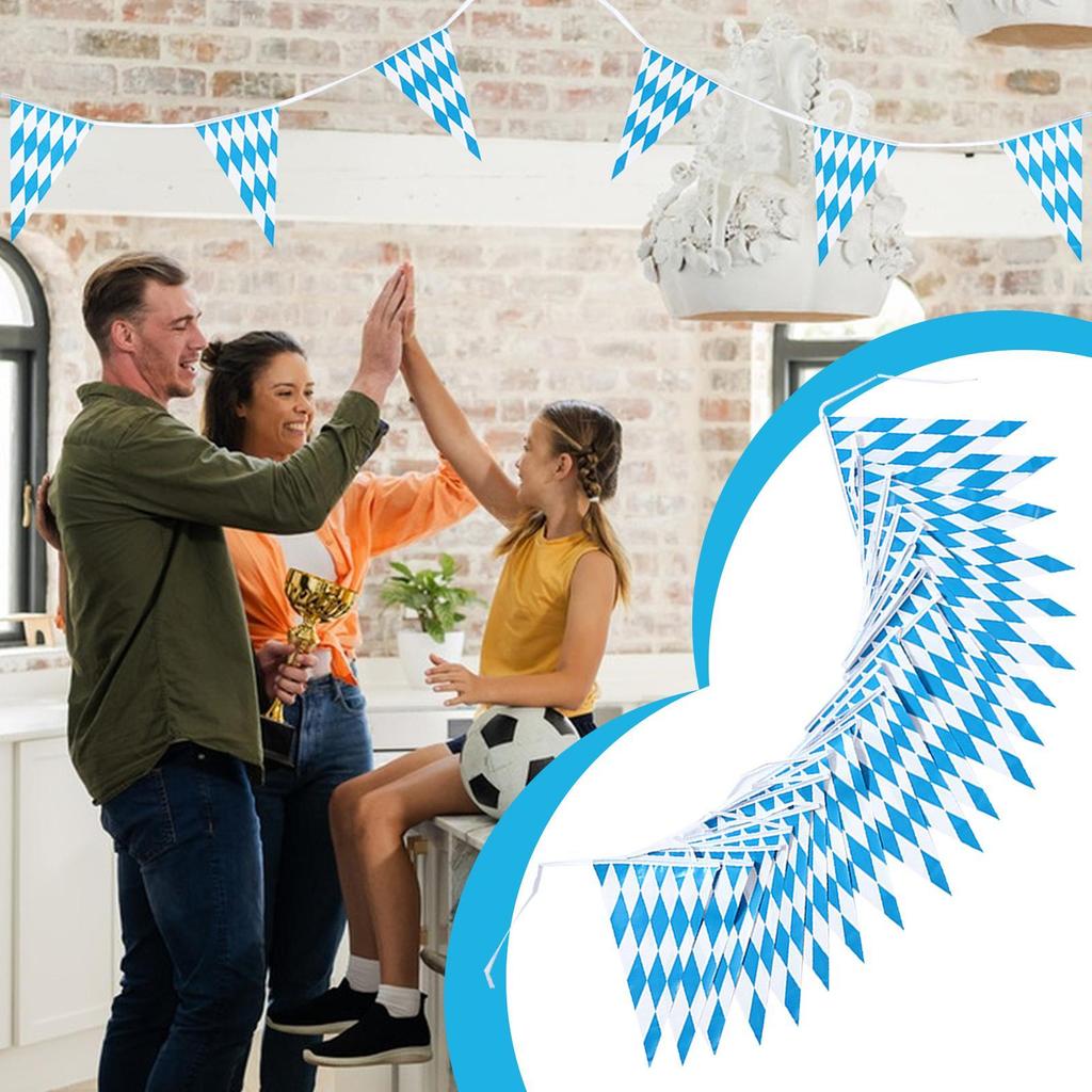 20Pcs Garden Oktoberfest Welcome Banner German Themed Bunting Oktoberfest Flag Triangle Hanging Oktoberfest Decoration