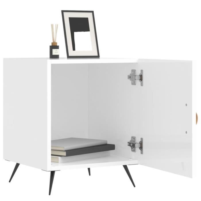 VidaXL Tables de chevet 2 pcs blanc brillant 40x40x50 cm 827505