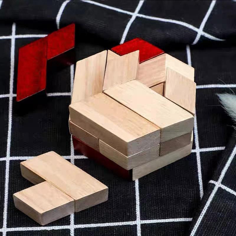 Hexagonal Cylinder 3D Wooden Puzzles Brain Teaser For Adults And Children Iq Challenge Regalos Cumpleaños Niños Para Invitados