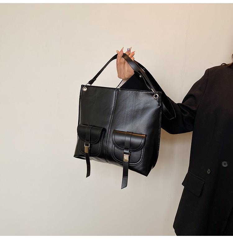 

Однотонный новый ретро-локомотив повседневная мода отдых личность кроссбоди плечо подмышечная сумка женщина чёрный