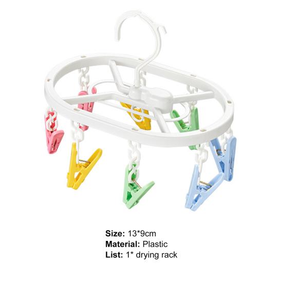 Clips Drip Hanger Oval Shape Moisture-proof Plastic Rotating Hooks Underwear Drying Rack Household Supplies