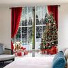 Snow Scene Tree Pattern Printed Curtains Christmas Decorations Home Room Curtain Set Of 2 Made Polyester Washable