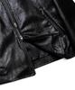 Vastic Collarless Western Leather Jacket_Black