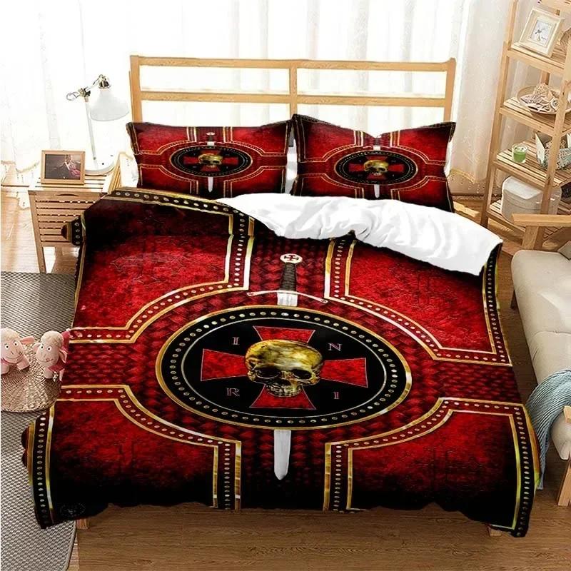 Comforter Masonic Freemason Illuminati Bedding Set 3D Printed Suitable For Bedroom Kids Home Textile
