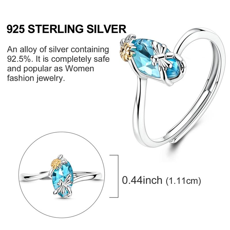 925 Silver Sun Rainbow Ring Butterfly Rings Beaded For Women Original Design Luxury Fine Jewelry Gift Party