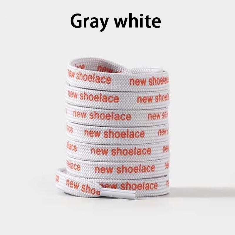 Dual-Color Letter Print Shoelaces Fashion Decorative Flat Shoe Strings Trendy Custom Upgrade Laces for Vintage Athletic Footwear