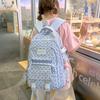 Schoolbag Korean ins Storm Point Three-piece set School bag for junior and high school girls Large capacity burden reduction Backpack