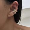 Punk Rhinestones C-Shape Ear Clips for Women Bohemian Ear Cuff Luxury Clip On Earring Female Jewelry Personality Accessories