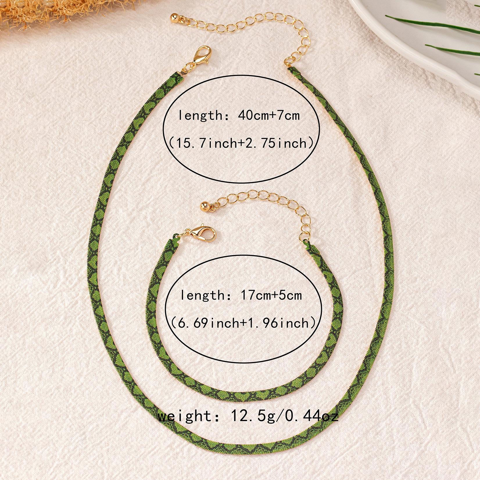 

Модный минималистичный комплект из браслета и ожерелья с леопардовым принтом для женщины