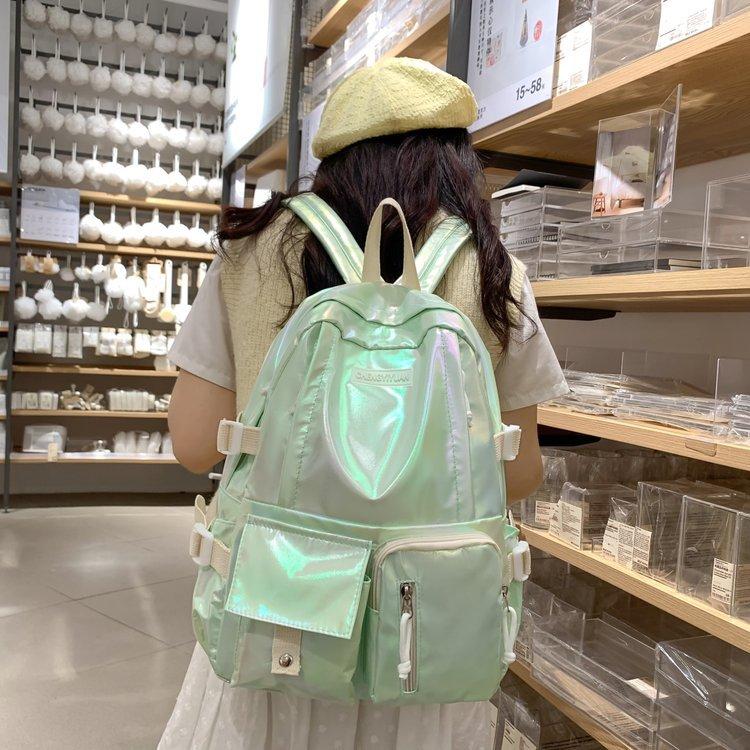 Schoolbag Small Fresh Girl Schoolbag Female Junior High School Student High Value Backpack Japanese Simple College Student Lightweight Waterproof