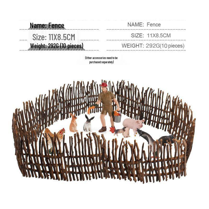 Jurassic Simulation Farm Scene Dinosaur Model Sand Table Toy Set with Fence and Gate