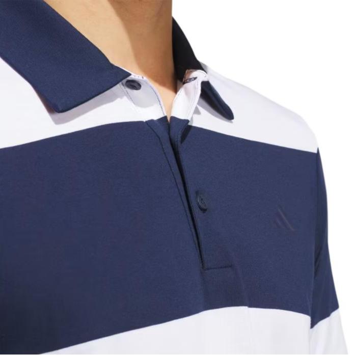 Adidas Colorblock Rugby Stripe Polo Shirt Men Tops Blue White IU4353