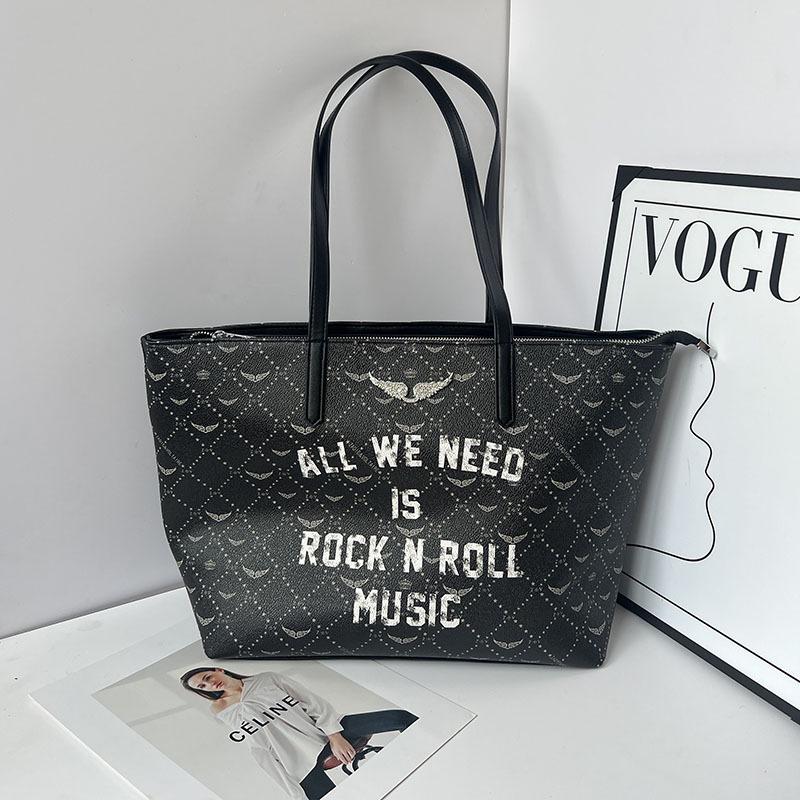Women's Graffiti Print Large Capacity Crossbody and Tote Bag - Fashion Commuting & Computer Shoulder Bag
