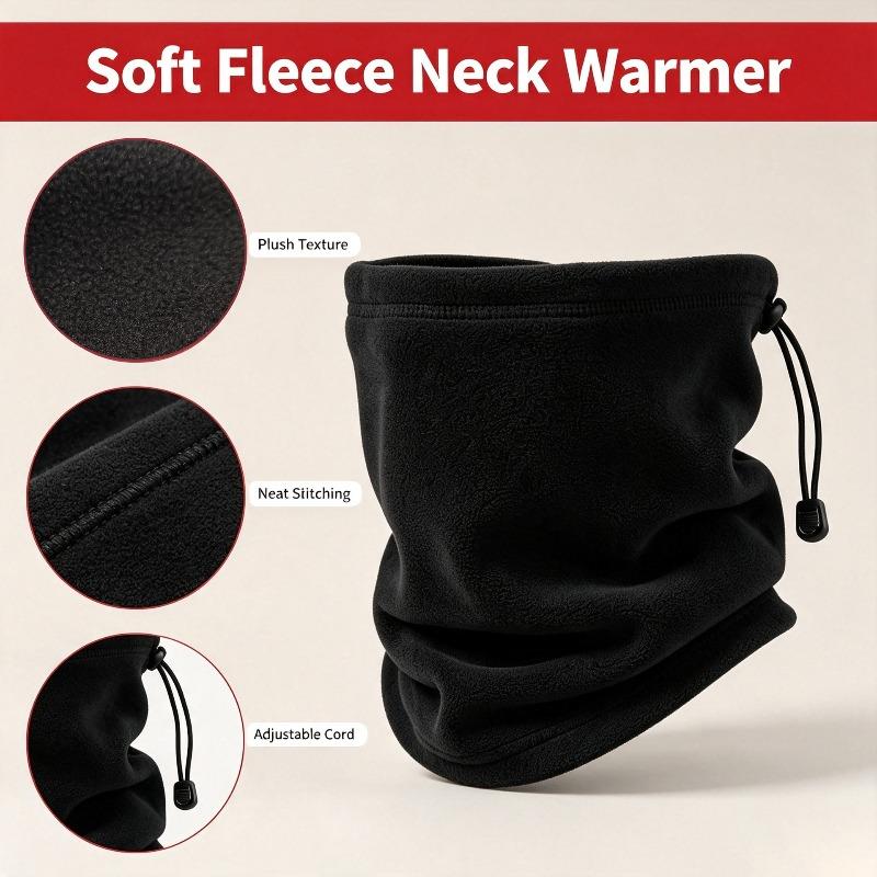 Fleece Lined Neck Gaiter Warm Windproof Cold Resistant Face Cover for Winter Cycling Skiing Outdoor Sports