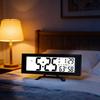 Battery Powered Large Digital Alarm Clock with Backlight Temperature Humidity Date Snooze Table Clock Dual Alarm12/24H LCD Clock